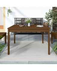 Table de jardin marron miel 121x82,5x76 cm bois massif de pin | Mobilier & Déco