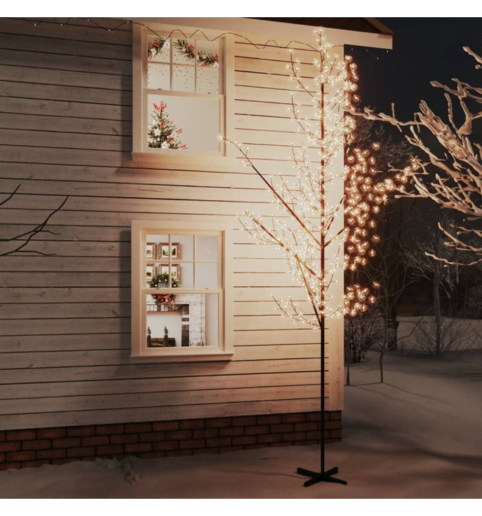 Arbre à LED fleur de cerisier 672 LED Blanc chaud 400 cm | Mobilier & Déco