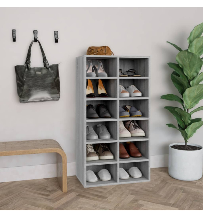 Étagère à chaussures Sonoma gris 54x34x100,5 cm Bois ingénierie | Mobilier & Déco