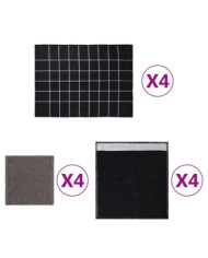 Ensemble de serviettes 12 pcs noir coton | Mobilier & Déco