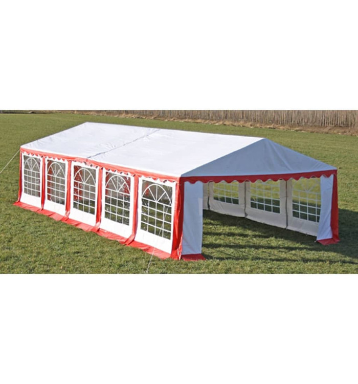 Dessus de tente de réception avec panneaux 10x5m Rouge et blanc | Mobilier & Déco