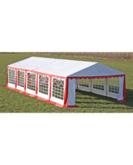 Dessus de tente de réception avec panneaux 10x5m Rouge et blanc | Mobilier & Déco