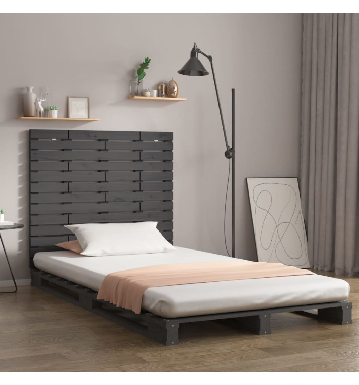 Tête de lit murale Gris 146x3x91,5 cm Bois massif de pin | Mobilier & Déco