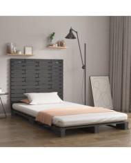 Tête de lit murale Gris 146x3x91,5 cm Bois massif de pin | Mobilier & Déco
