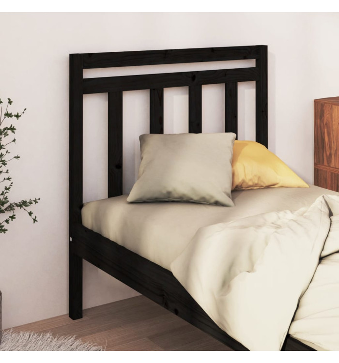 Tête de lit Noir 81x4x100 cm Bois massif de pin | Mobilier & Déco