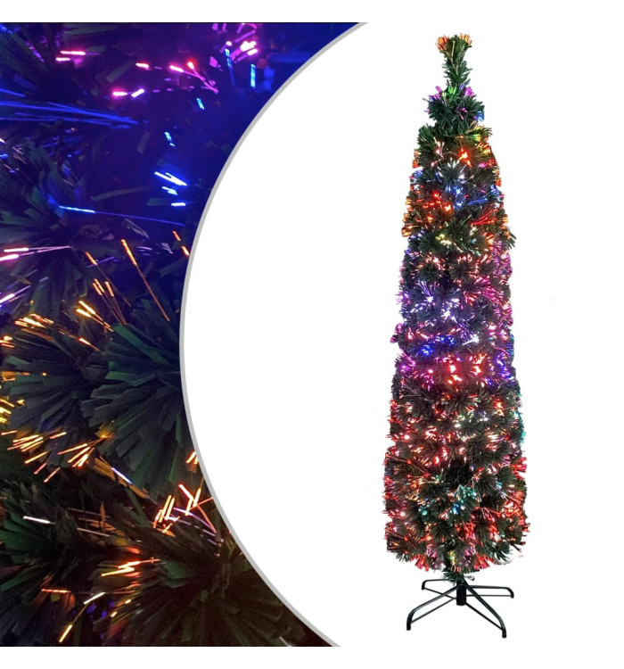 Arbre de Noël artificiel mince et support 120 cm fibre optique | Mobilier & Déco