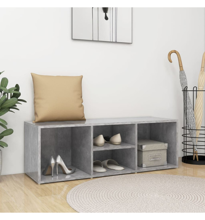 Banc à chaussures Gris béton 105x35x35 cm Aggloméré | Mobilier & Déco