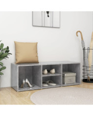 Banc à chaussures Gris béton 105x35x35 cm Aggloméré | Mobilier & Déco