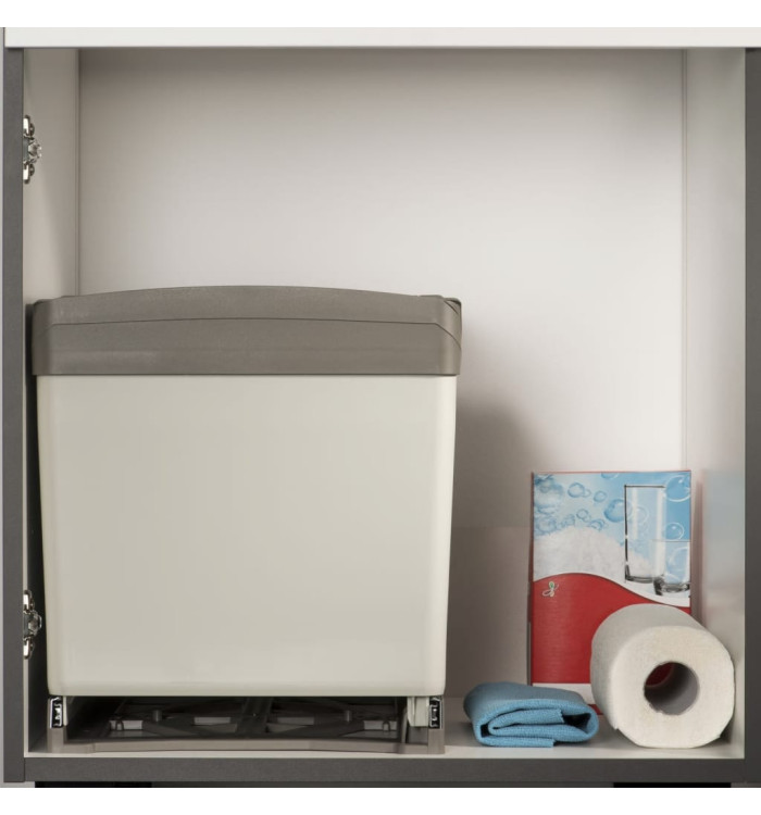 eyckhaus Collecteur de déchets sélectif à roulettes encastré 2x21 L | Mobilier & Déco