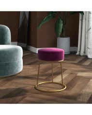 Tabouret rond Violet Velours | Mobilier & Déco