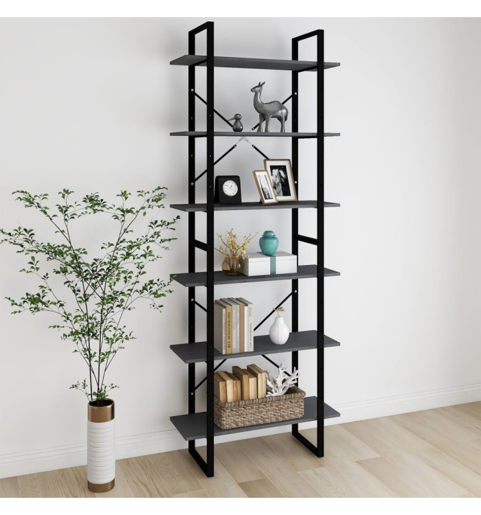 Armoire haute Gris 80x30x210 cm Bois de pin solide | Mobilier & Déco