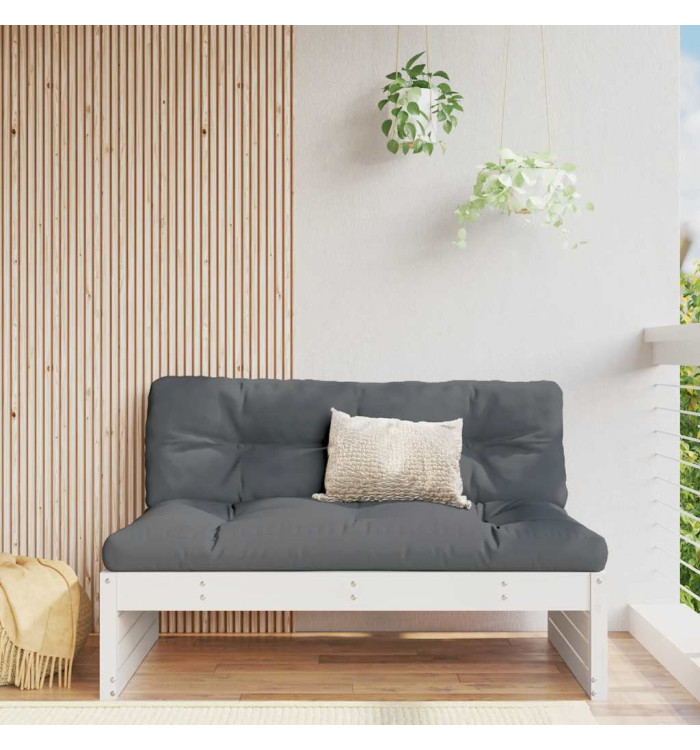 Canapé central 120x80 cm blanc bois de pin massif | Mobilier & Déco
