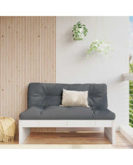 Canapé central 120x80 cm blanc bois de pin massif | Mobilier & Déco