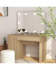 Table de maquillage avec éclairage LED 110x55x145 cm MDF Chêne | Mobilier & Déco