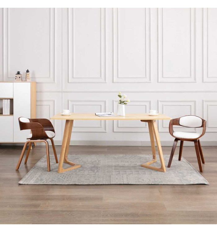 Chaises à manger lot de 2 bois courbé et similicuir | Mobilier & Déco
