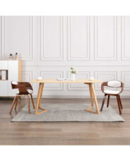 Chaises à manger lot de 2 bois courbé et similicuir | Mobilier & Déco