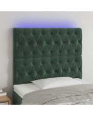 Tête de lit à LED Vert foncé 100x7x118/128 cm Velours | Mobilier & Déco