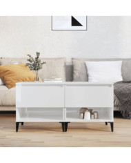 Tables d'appoint 2pcs Blanc brillant 50x46x50cm Bois ingénierie | Mobilier & Déco