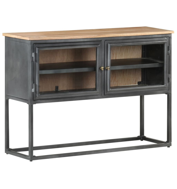 Buffet Gris 100x30x70 cm Bois d'acacia massif | Mobilier & Déco