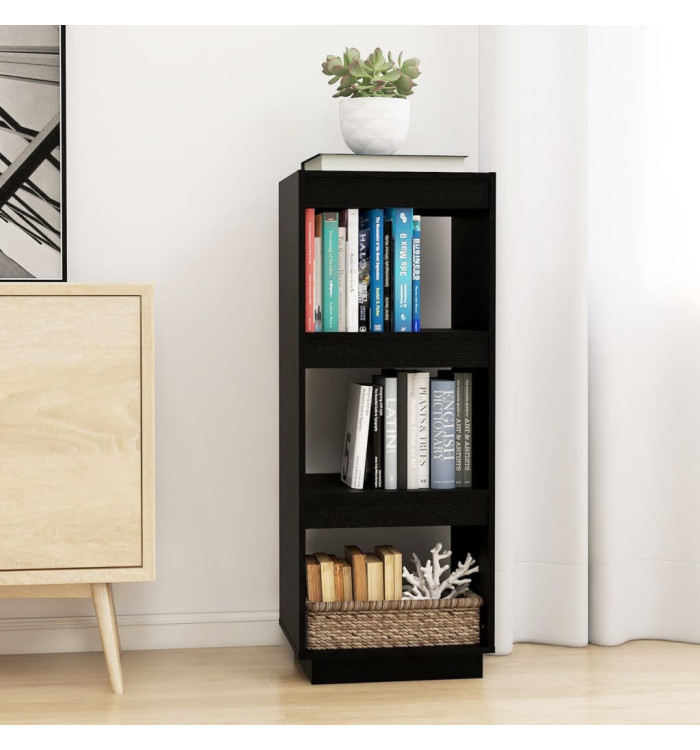 Bibliothèque/Séparateur de pièce noir 40x35x103 cm pin massif | Mobilier & Déco