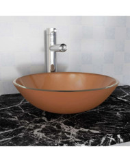 Lavabo Verre trempé 42 cm Marron | Mobilier & Déco
