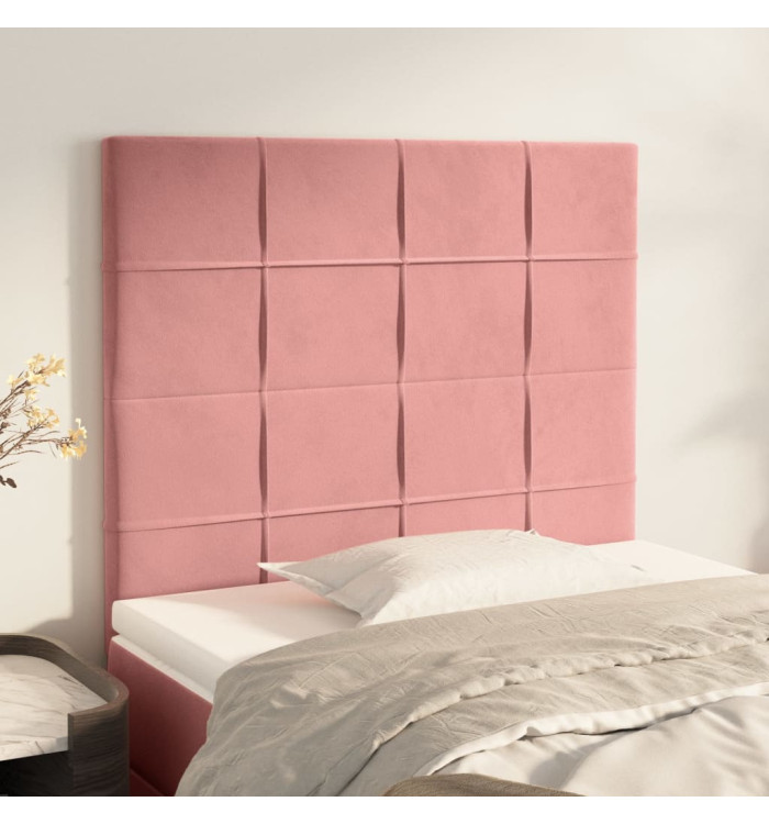 Têtes de lit 2 pcs Rose 80x5x78/88 cm Velours | Mobilier & Déco