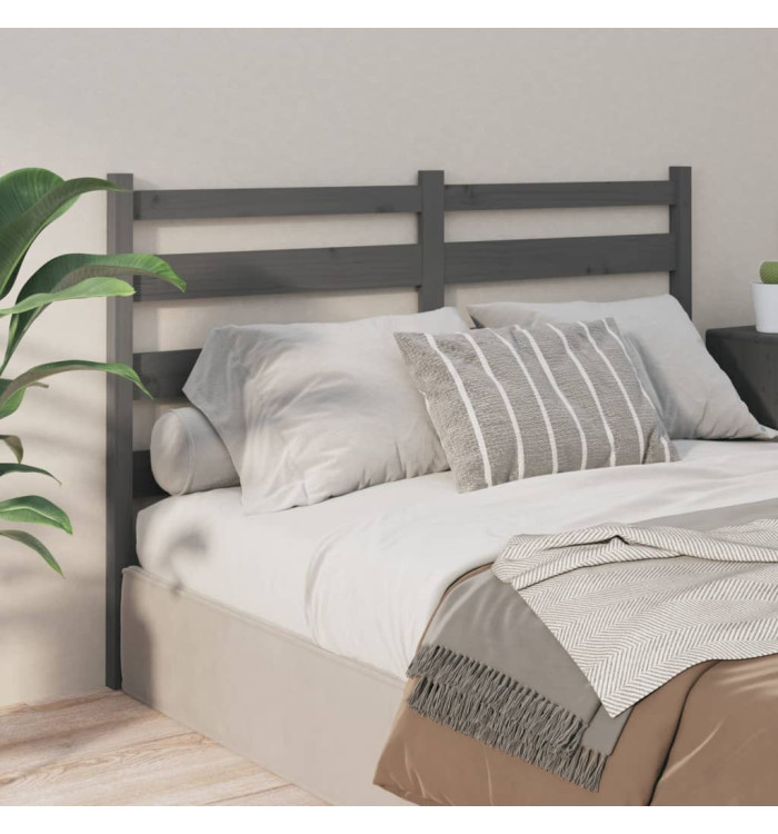 Tête de lit Gris 126x4x100 cm Bois massif de pin | Mobilier & Déco