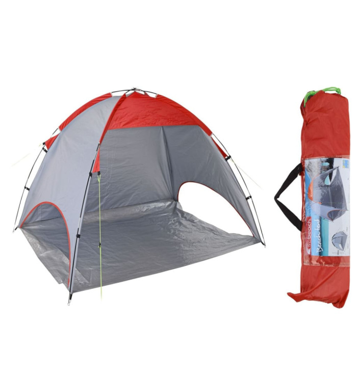 Probeach Tente de plage Rouge et gris 220x120x115 cm | Mobilier & Déco