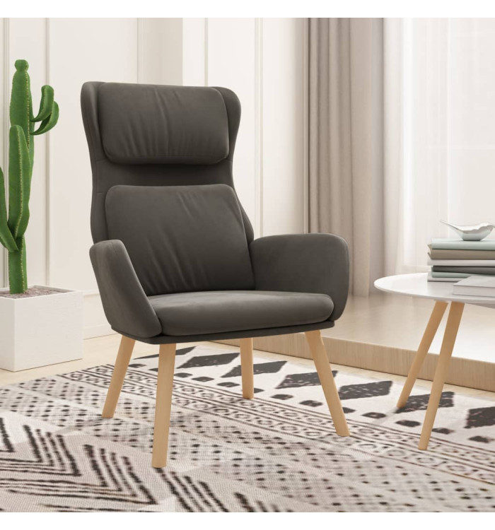 Chaise de relaxation Gris foncé Velours | Mobilier & Déco