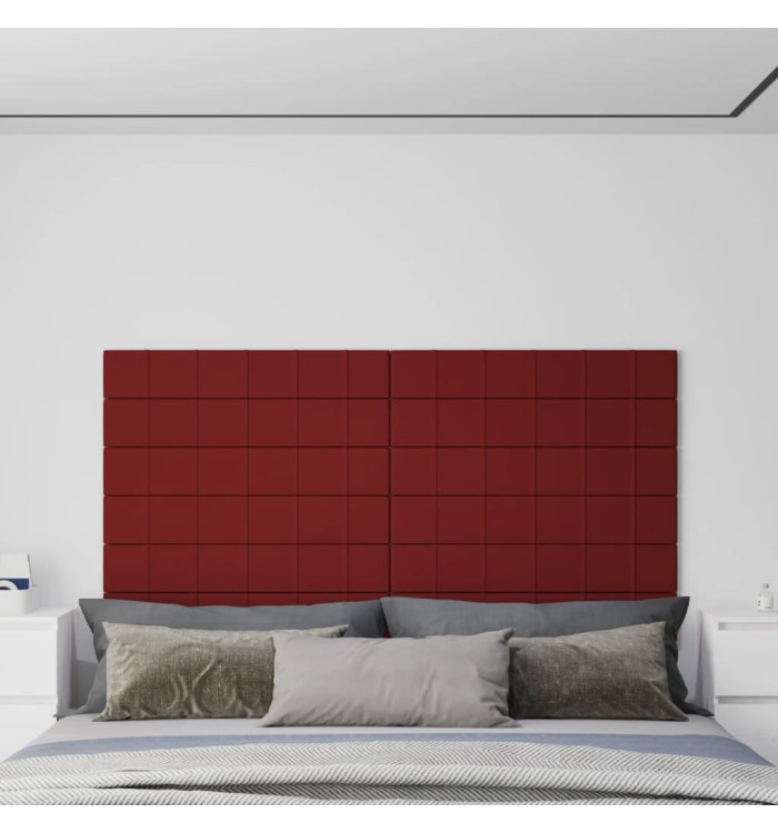 Panneaux muraux 12 pcs Rouge bordeaux 90x15 cm Tissu 1,62 m² | Mobilier & Déco