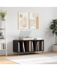 Armoire à disques noir 100x38x48 cm bois d'ingénierie | Mobilier & Déco