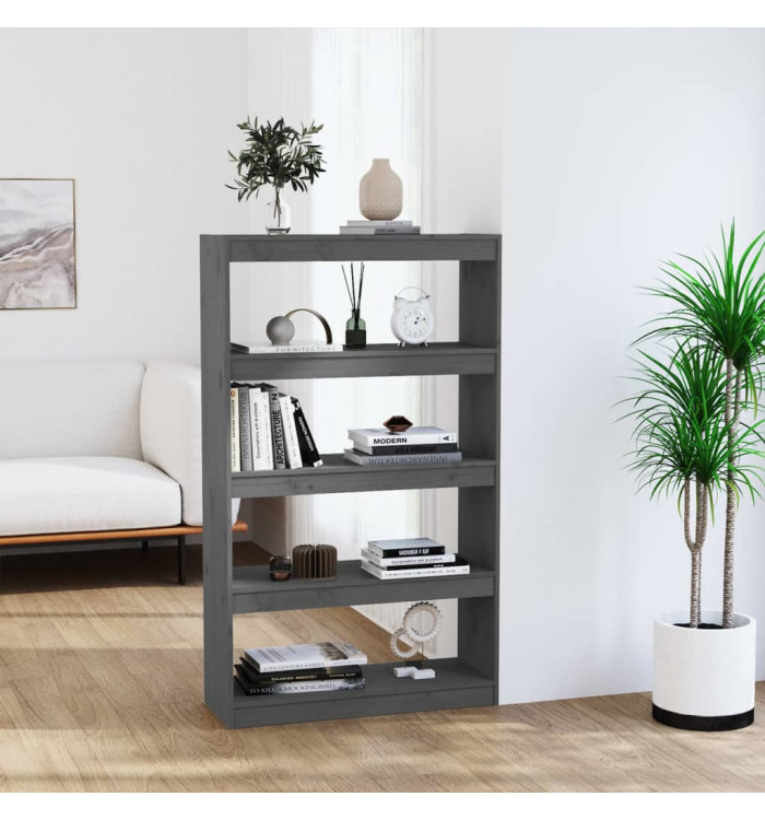 Bibliothèque/Séparateur de pièce Gris 80x30x135,5 cm Pin massif | Mobilier & Déco