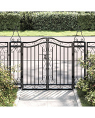 Portail de jardin noir 121x8x100 cm fer forgé | Mobilier & Déco