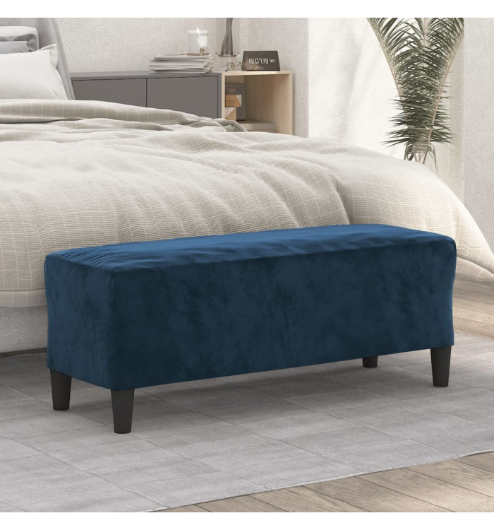 Banc Bleu 100x35x41 cm Velours | Mobilier & Déco