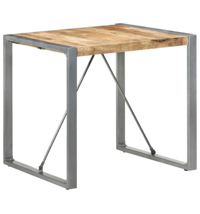 Table à manger 80x80x75 cm bois de manguier brut | Mobilier & Déco