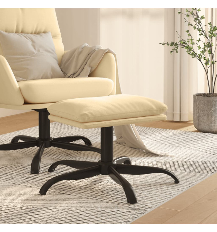 Repose-pied Blanc crème 60x60x36 cm Velours | Mobilier & Déco