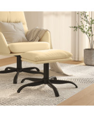 Repose-pied Blanc crème 60x60x36 cm Velours | Mobilier & Déco