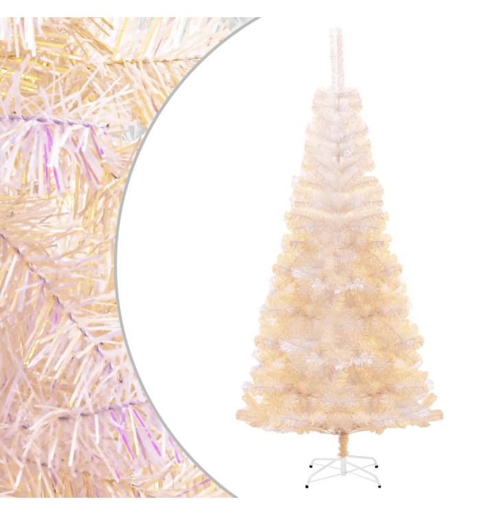 Sapin de Noël artificiel pointes iridescentes Blanc 240 cm PVC | Mobilier & Déco