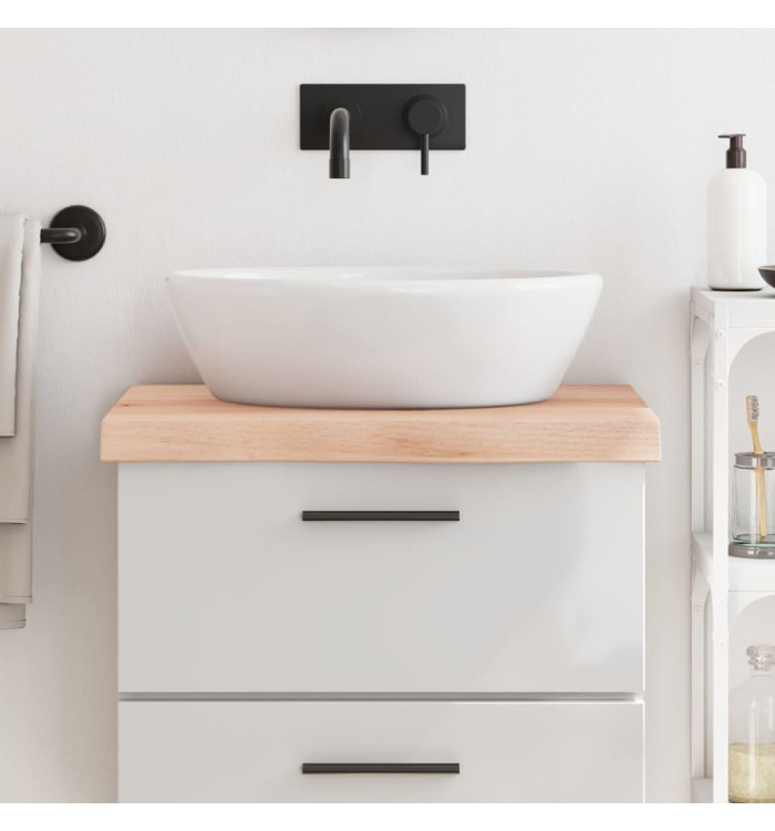 Comptoir de salle de bain 60x60x(2-6) cm bois massif non traité | Mobilier & Déco