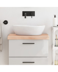 Comptoir de salle de bain 60x60x(2-6) cm bois massif non traité | Mobilier & Déco