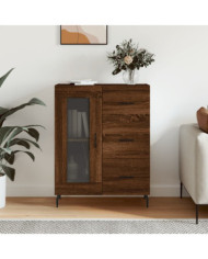 Buffet chêne marron 69,5x34x90 cm bois d'ingénierie | Mobilier & Déco