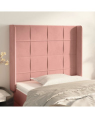 Tête de lit avec oreilles Rose 93x16x118/128 cm Velours | Mobilier & Déco