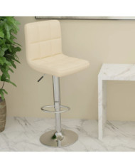 Tabouret de bar Crème Similicuir | Mobilier & Déco