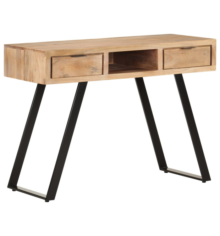 Bureau 107x45x79 cm Bois d'acacia solide avec bord naturel | Mobilier & Déco