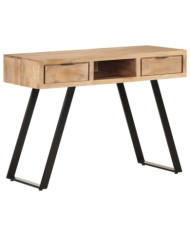 Bureau 107x45x79 cm Bois d'acacia solide avec bord naturel | Mobilier & Déco