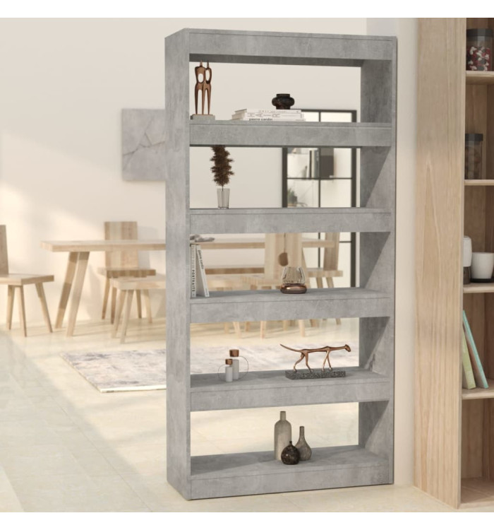 Bibliothèque/Séparateur de pièce Gris béton bois d'ingénierie | Mobilier & Déco