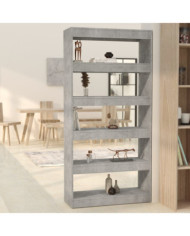 Bibliothèque/Séparateur de pièce Gris béton bois d'ingénierie | Mobilier & Déco