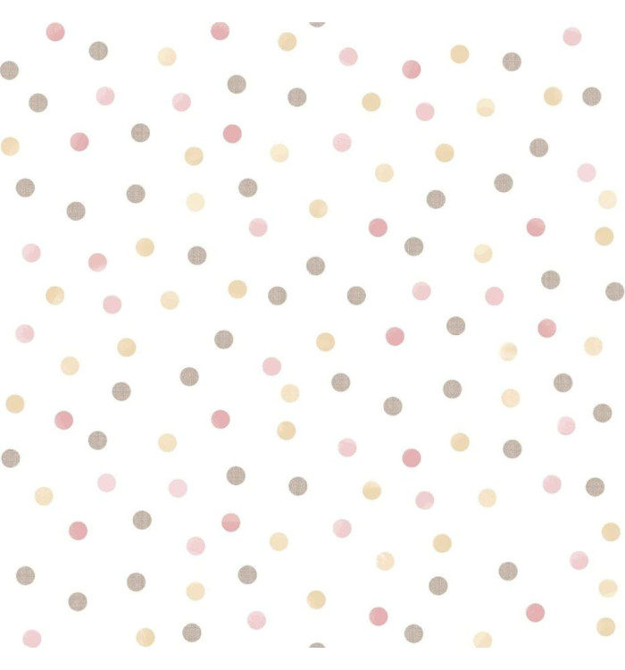 Noordwand Papier peint Mondo baby Confetti Dots Rose, blanc et marron | Mobilier & Déco