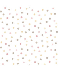 Noordwand Papier peint Mondo baby Confetti Dots Rose, blanc et marron | Mobilier & Déco