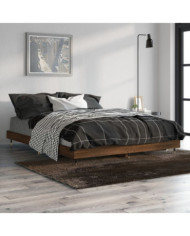 Cadre de lit sans matelas chêne marron 135x190 cm | Mobilier & Déco